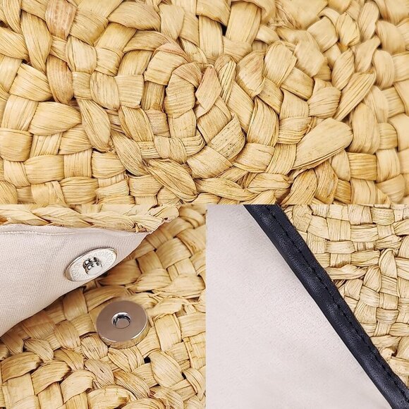Eco-Friendly Natural Straw Handbag - Perfect for Beach and Casual Outings - Picture 6 of 8
